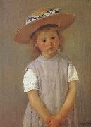 Mary Cassatt The gril wearing the strawhat China oil painting reproduction